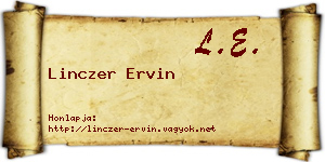 Linczer Ervin névjegykártya