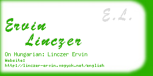 ervin linczer business card